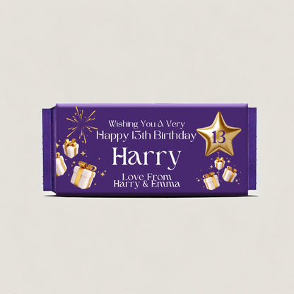 Personalised 13th Birthday Cadbury Dairy Milk