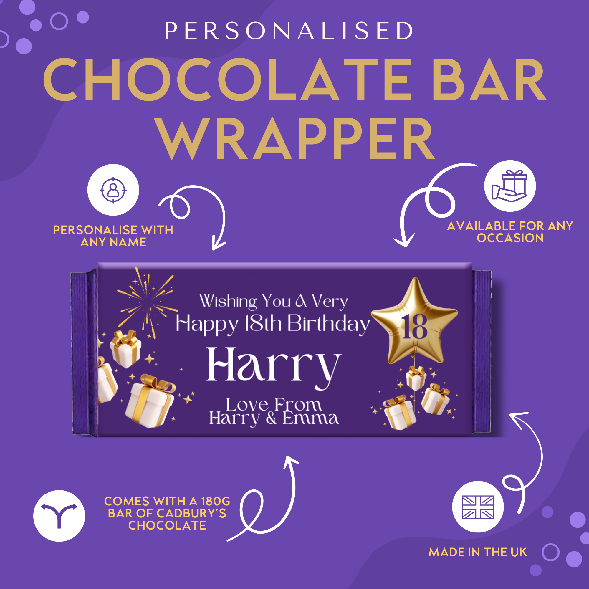 Personalised 18th Birthday Cadbury Dairy Milk