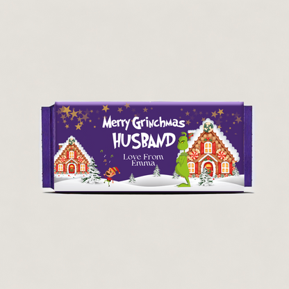 Personalised Grinch Christmas Cadbury Dairy Milk