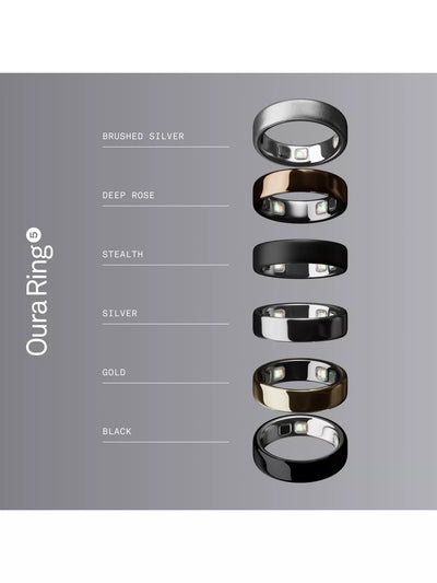 Oura Ring 5 Health & Fitness Tracker Smart Ring, Silver