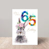 Fabulous 65th Birthday Card Floral Hare