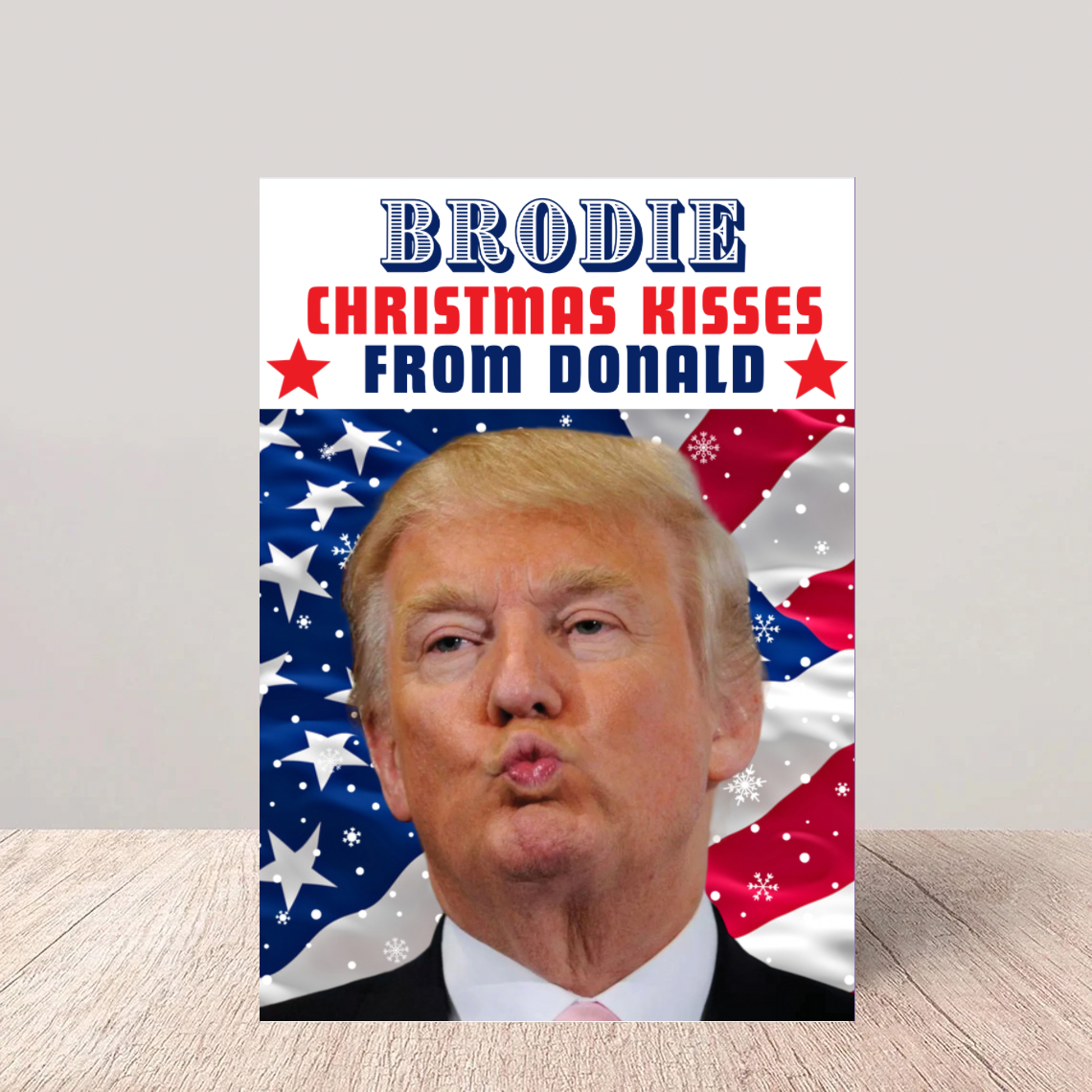 Personalised Christmas Card - Kisses From Donald