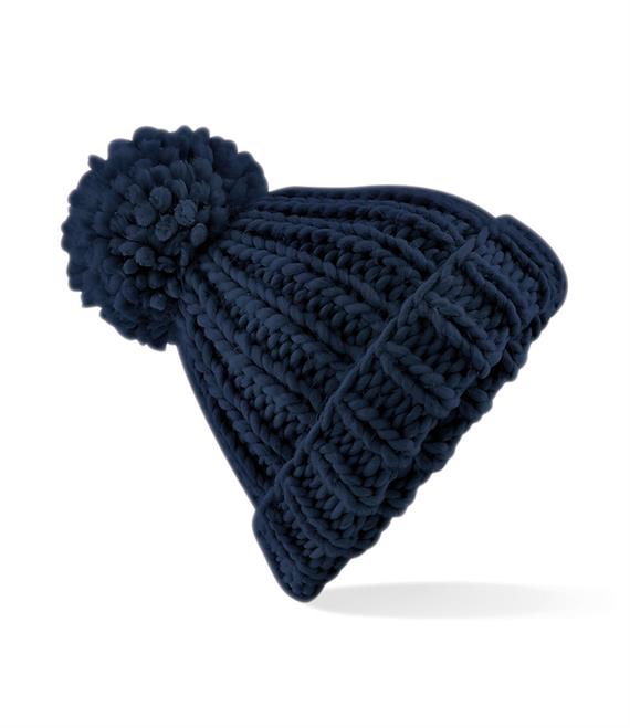 Hand Knitted Navy Beanie Hat