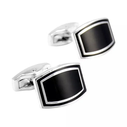 Black Enamel Oblong Cufflinks - Glen Ogal