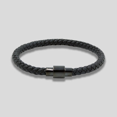 Black Genuine Leather Bracelet Glen Ogal
