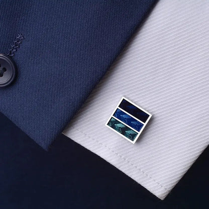 Blue 3 Stripe Cufflinks - Glen Ogal