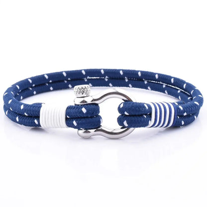 Blue Marine Shackle Rope Bracelet Glen Ogal