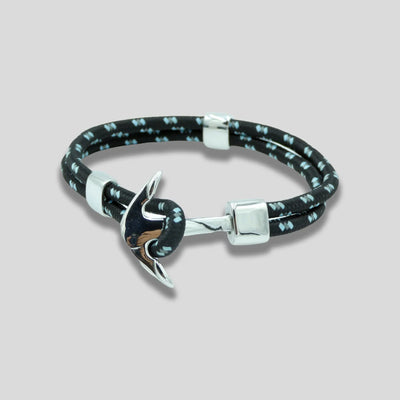 Blue and Black Nylon Rope with Silver Anchor Glen Ogal