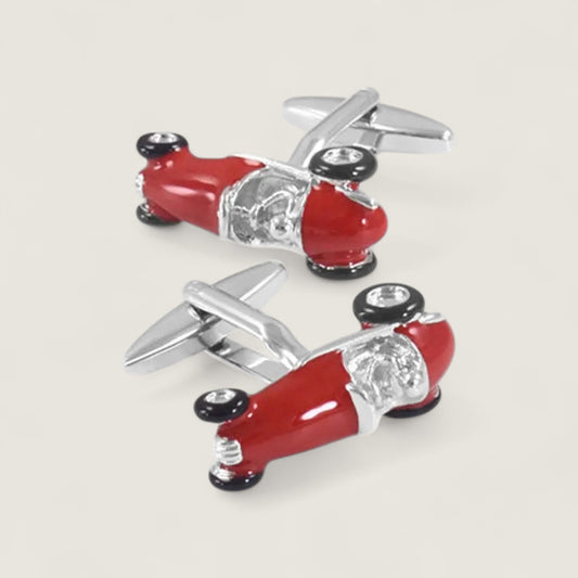 Red Vintage Race Car Cufflinks