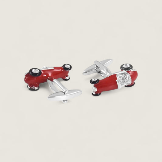 Red Vintage Race Car Cufflinks