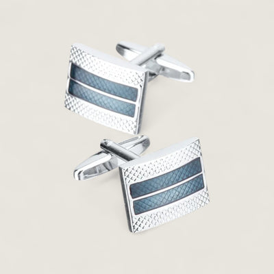 Boutons de manchette classiques en émail indigo