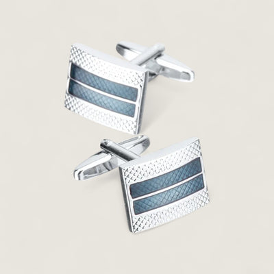 Boutons de manchette classiques en émail indigo