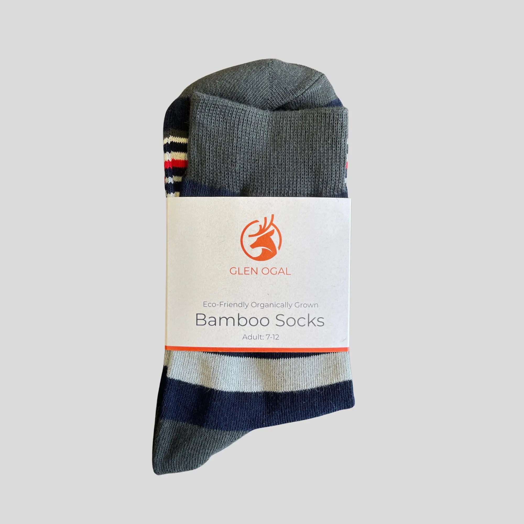 Charcoal Bamboo Stripe Socks Glen Ogal