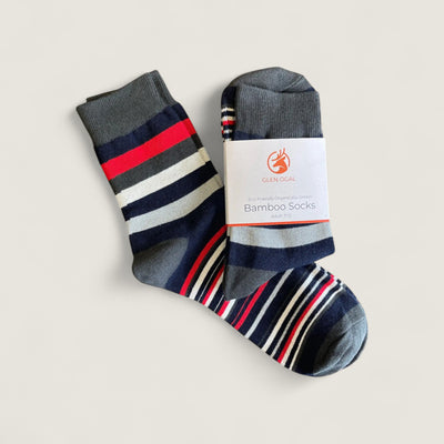 Charcoal Bamboo Stripe Socks