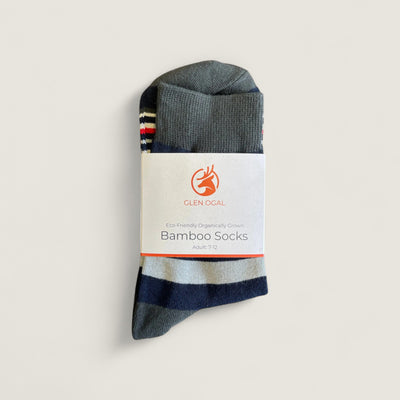Charcoal Bamboo Stripe Socks