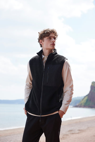 Black Eco Sherpa Gilet by Glen Ogal