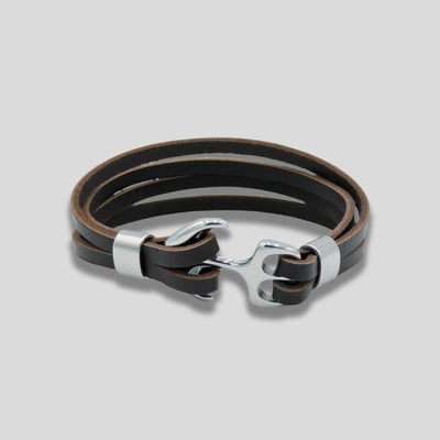 Genuine Leather Anchor Bracelet Brown Glen Ogal