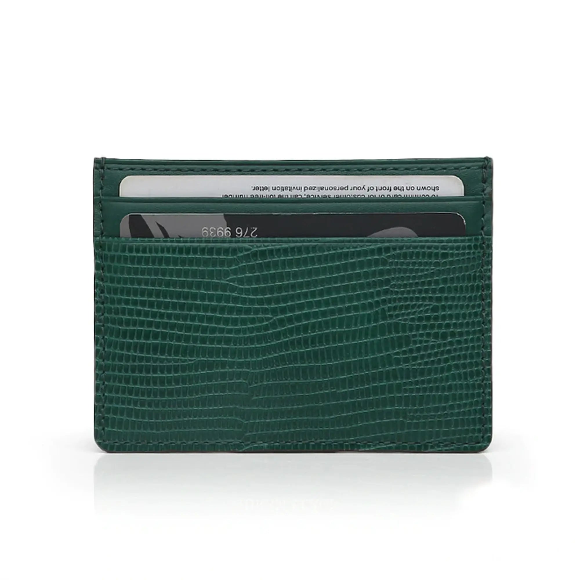 Green Leather Card Holder Roger Wallace