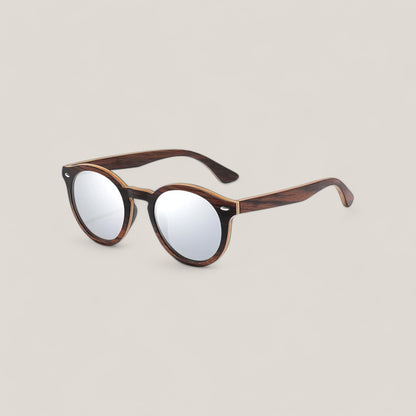 Silver Portree Round Eco-Friendly Bamboo Sunglasses