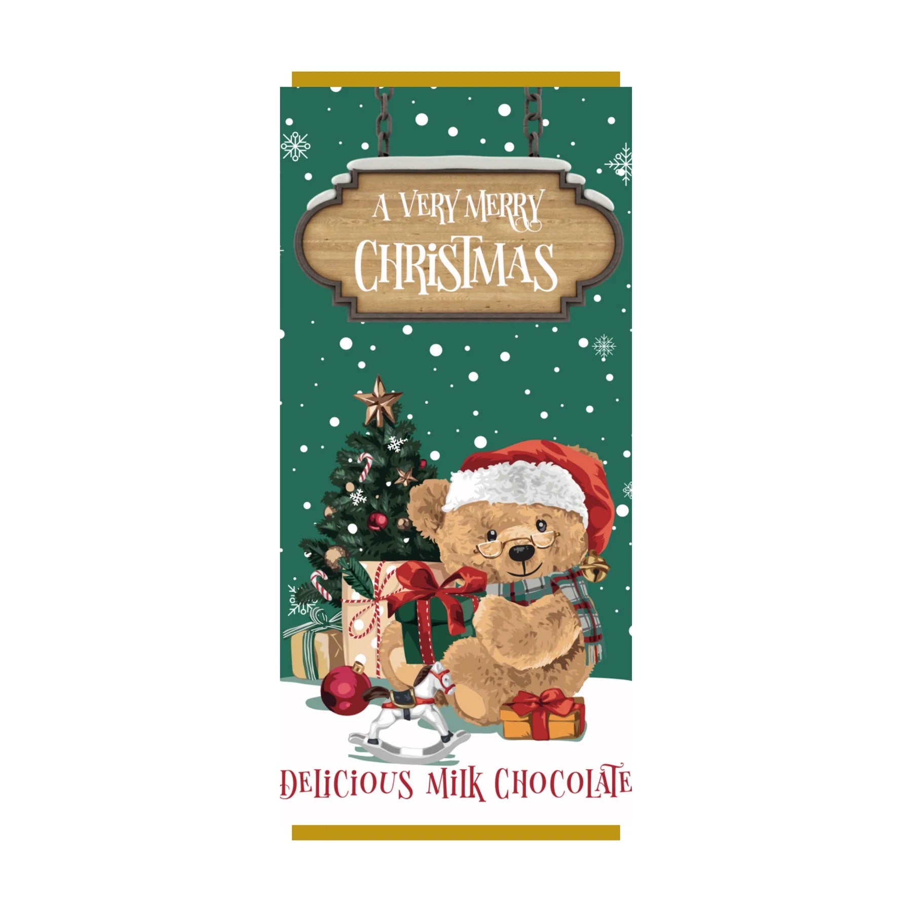Christmas Teddie Opening presents Chocolate Bar