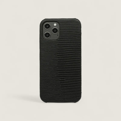 Étui de téléphone en cuir italien - iPhone noir
