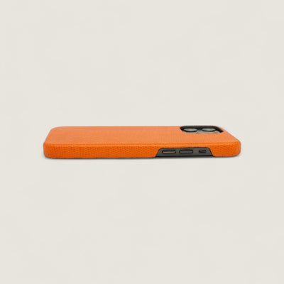 Étui de téléphone en cuir italien - iPhone Orange