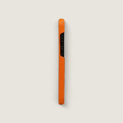 Étui de téléphone en cuir italien - iPhone Orange
