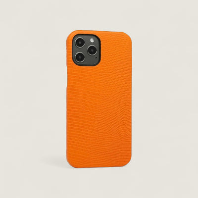 Étui de téléphone en cuir italien - iPhone Orange