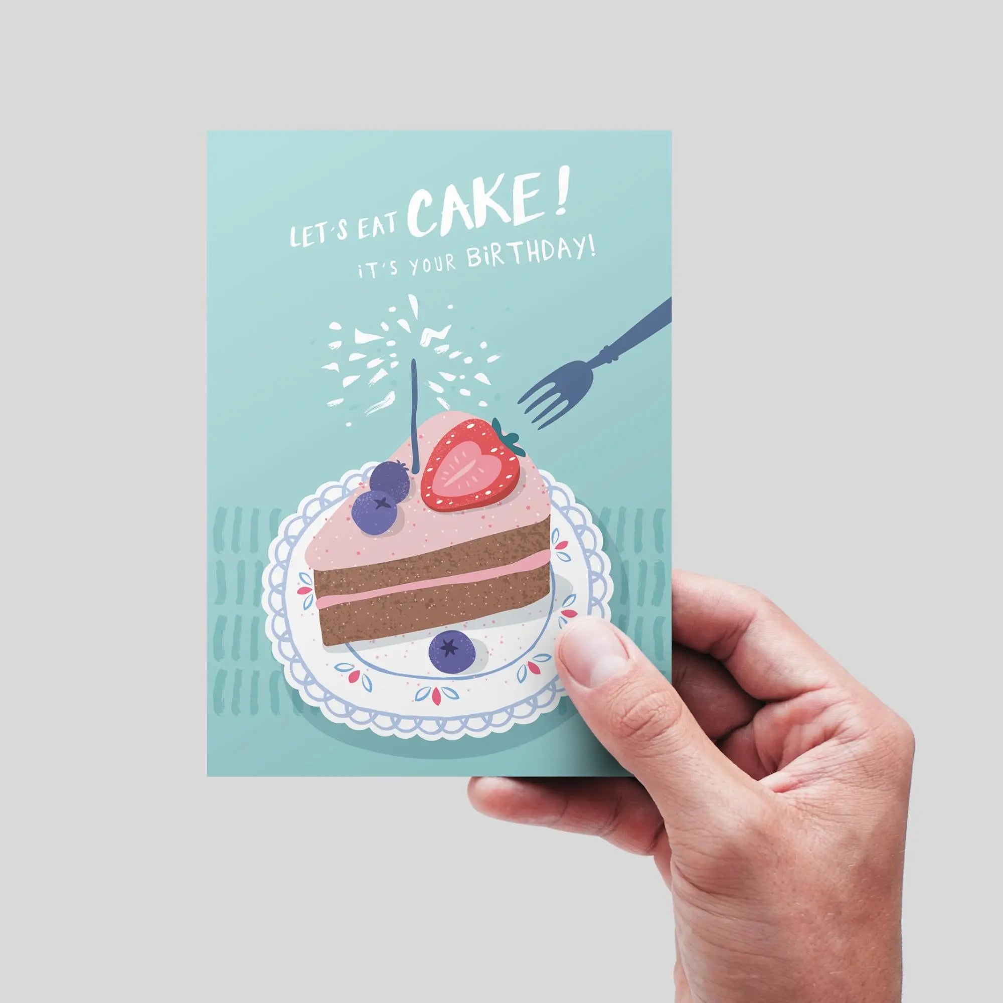 Let's Eat Cake Birthday Card - Glen Ogal