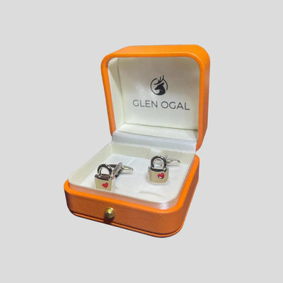 Love Heart Padlock Cufflinks - Glen Ogal