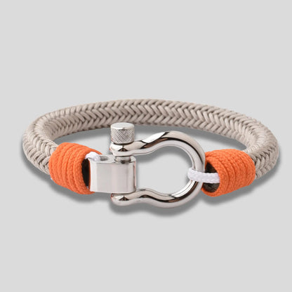 Men's Grey Nylon Stainless Steel Screw Shackles Bracelet Glen Ogal