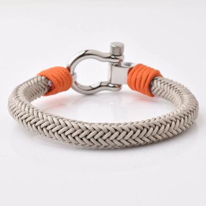 Men's Grey Nylon Stainless Steel Screw Shackles Bracelet Glen Ogal