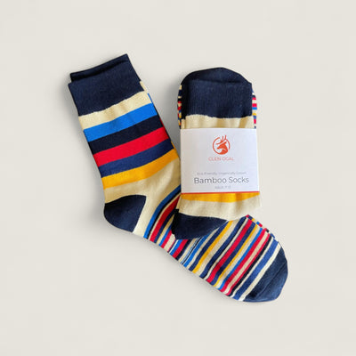 Navy Bamboo Stripe Socks