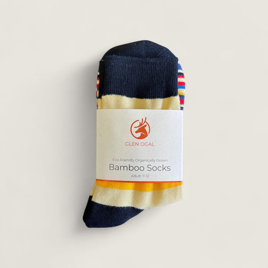 Navy Stripe Bamboo Socks