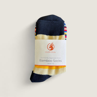 Navy Bamboo Stripe Socks