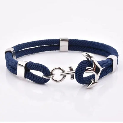 Navy Nylon  Anchor Bracelet - Glen Ogal