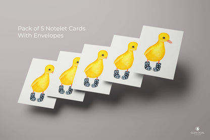 Pack of 5 Duck in Wellies Note Cards Glen Ogal