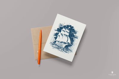 Pack of 5 Pirate Ship Note Cards Glen Ogal