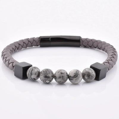 Retro Grey Beaded Bracelet Glen Ogal
