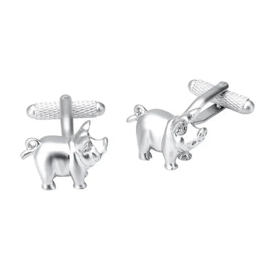 Silver Pig Cufflinks Glen Ogal
