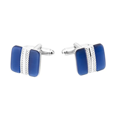 Split Square Opal Cufflinks - Glen Ogal