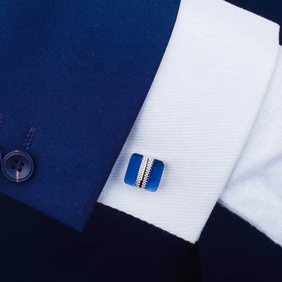 Split Square Opal Cufflinks - Glen Ogal