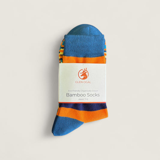 Teal Stripe Bamboo Socks