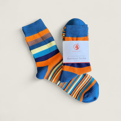 Teal Bamboo Stripe Socks