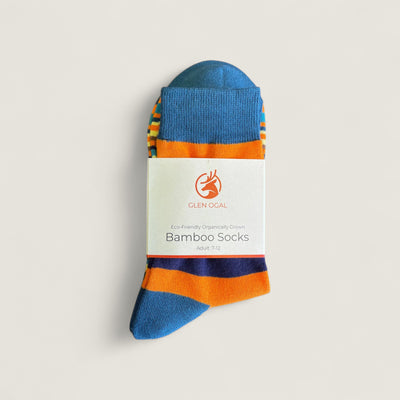 Teal Bamboo Stripe Socks