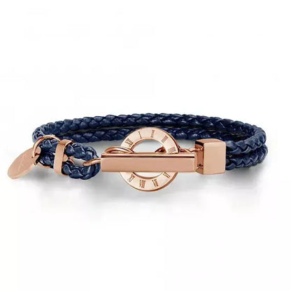 Unisex Blue Leather Braided Bracelet - Glen Ogal