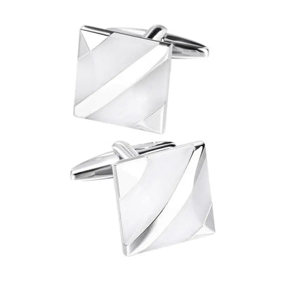 White Opal Cufflinks Glen Ogal