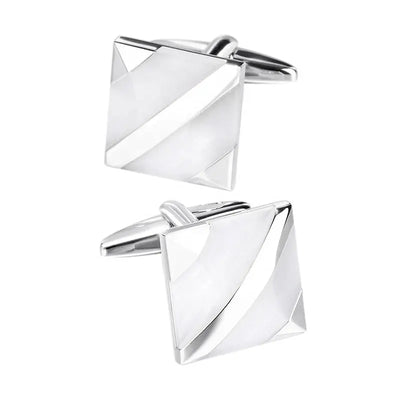 White Opal Cufflinks Glen Ogal