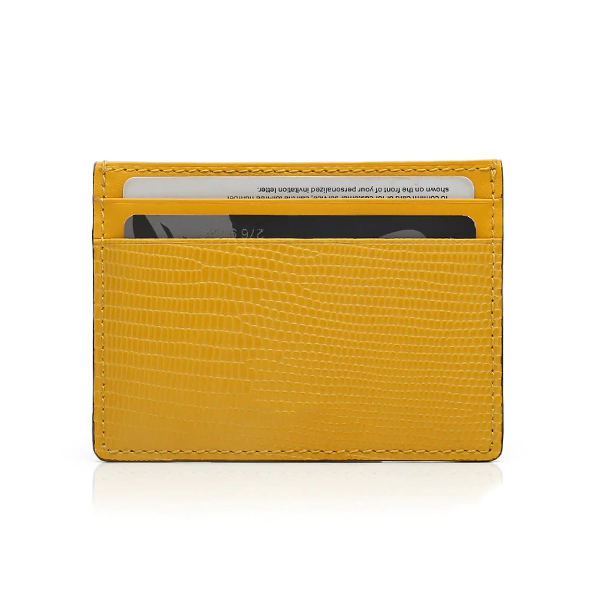 Yellow Leather Card Holder Roger Wallace