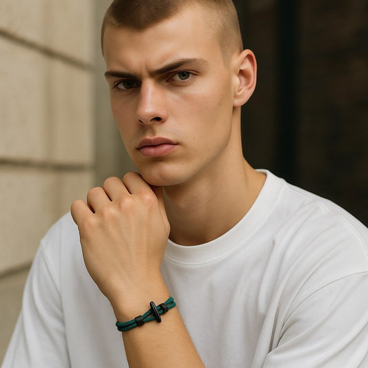 Turquoise Nylon Rope Bracelet by Glen Ogal